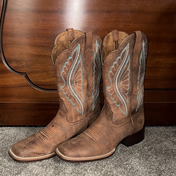 Ariat PrimeTime Western Boots Tack Room Brown Cowgirl Leather - Picture 6 of 13